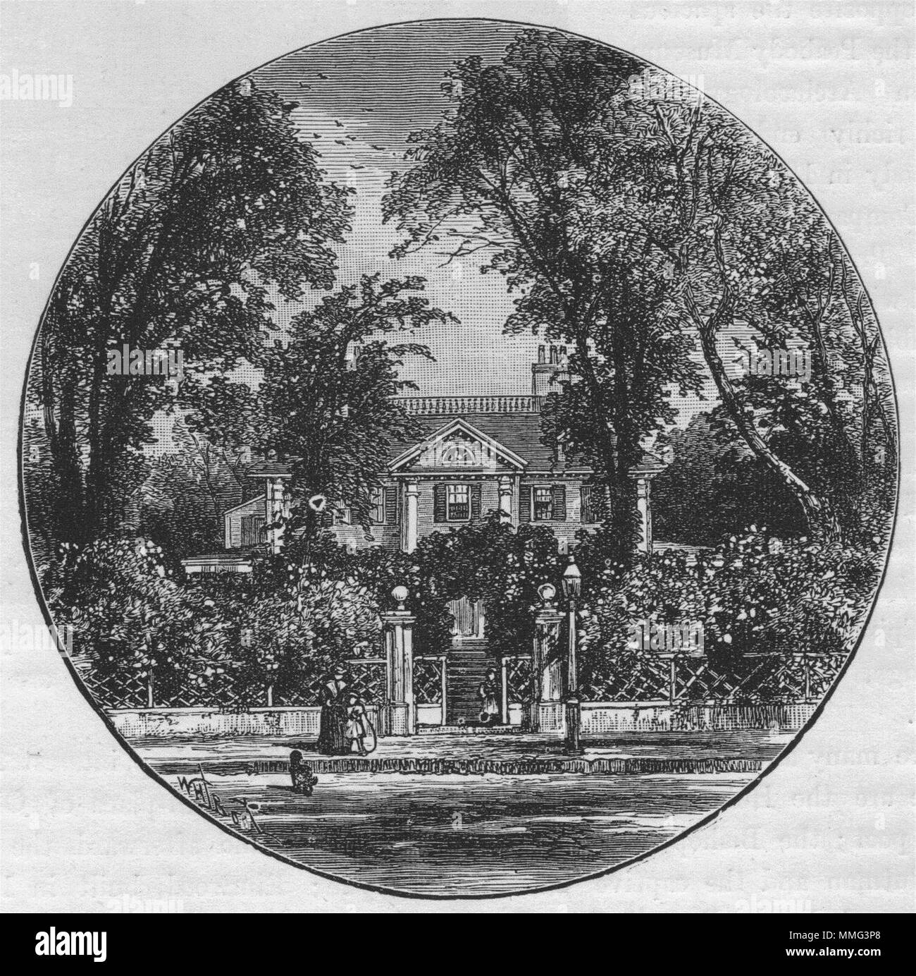 CAMBRIDGE. Le fellow's House, Cambridge 1882 ancienne imprimer photo Banque D'Images