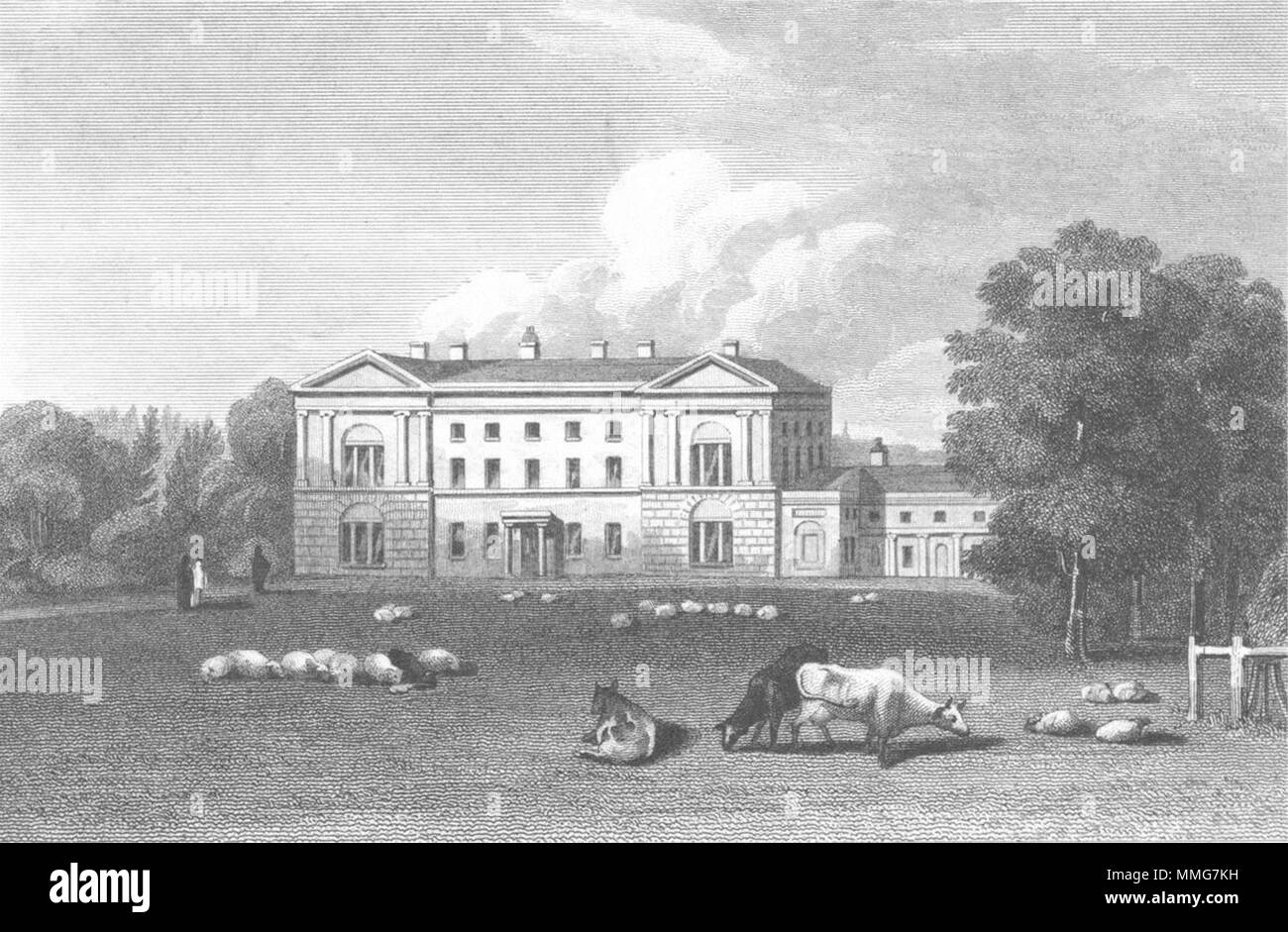 WORCS. Moseley Hall, Worcestershire 1819 ancienne vintage print photo Banque D'Images