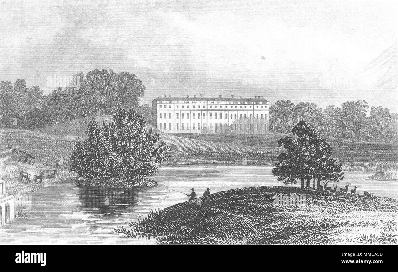 Le Sussex. Petworth House, Earl Egremont. Park. DUGDALE c1840 vieux ancien Banque D'Images