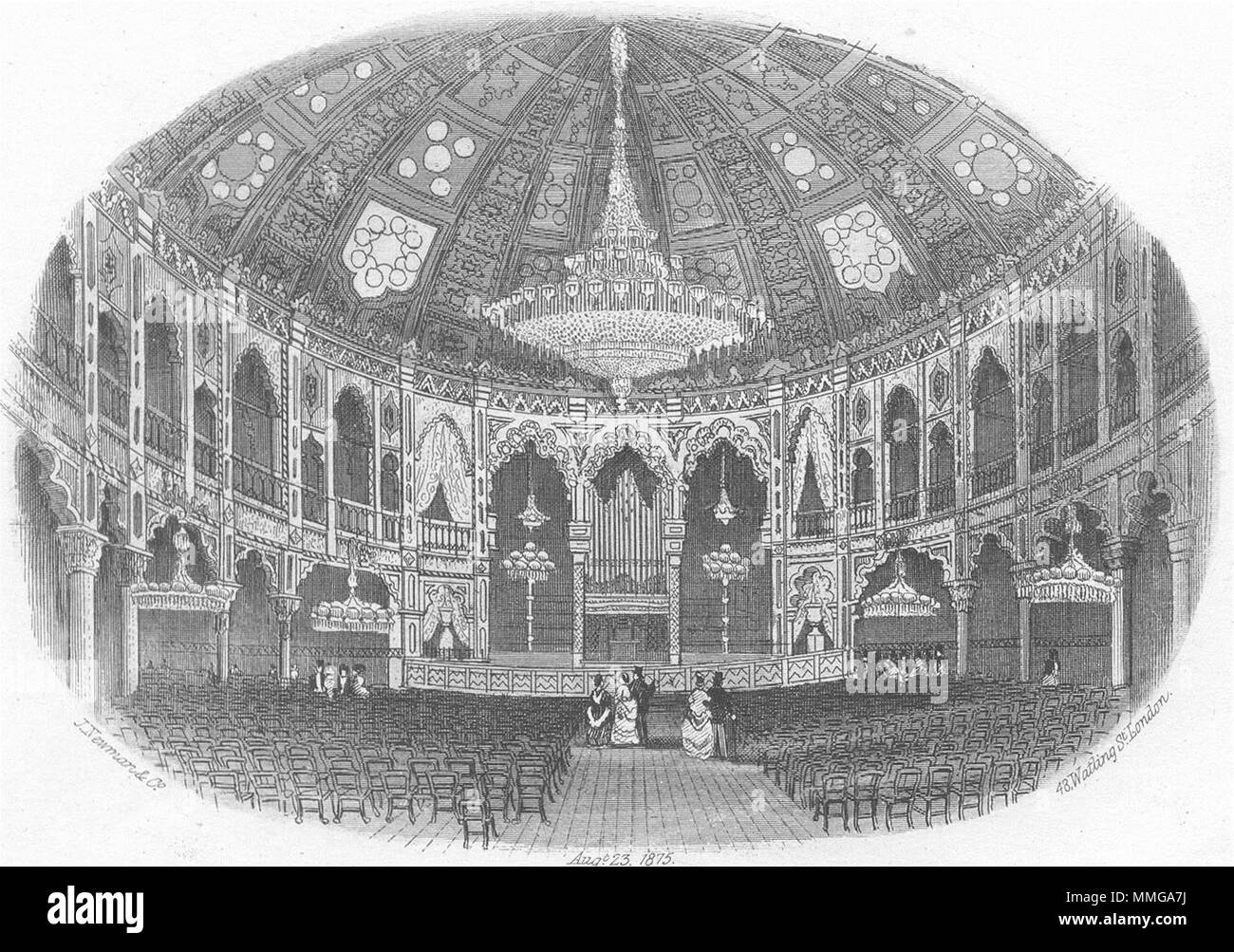 Le Sussex. Brighton Dome, Pavillon c1855 ancienne vintage print photo Banque D'Images