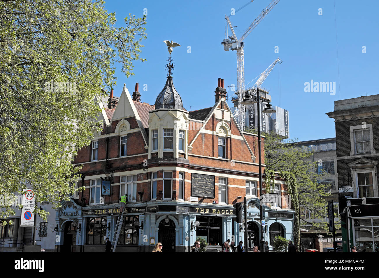 Le pub Eagle Street view extérieur sur Bergère près de City Road à Shoreditch Londres N1 Banque D'Images