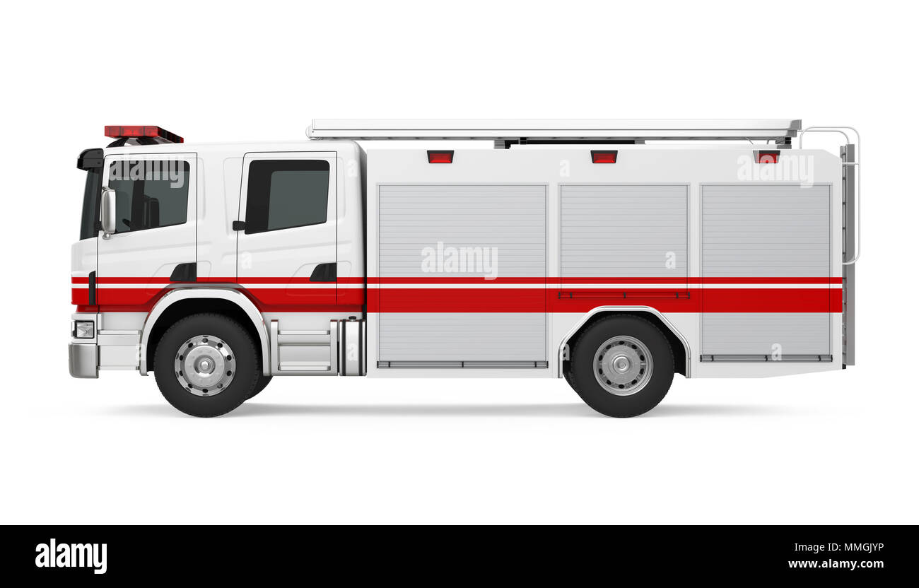 Fire Rescue Truck Isolated Banque D'Images
