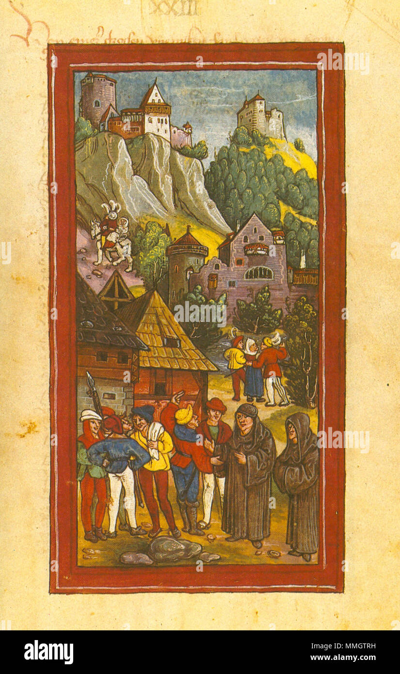 . L'Appenzeller erheben die sich gegen den Abt von Sankt Gallen . 1515. Diebold Schilling le jeune Deutsche Geschichte4-113 Banque D'Images