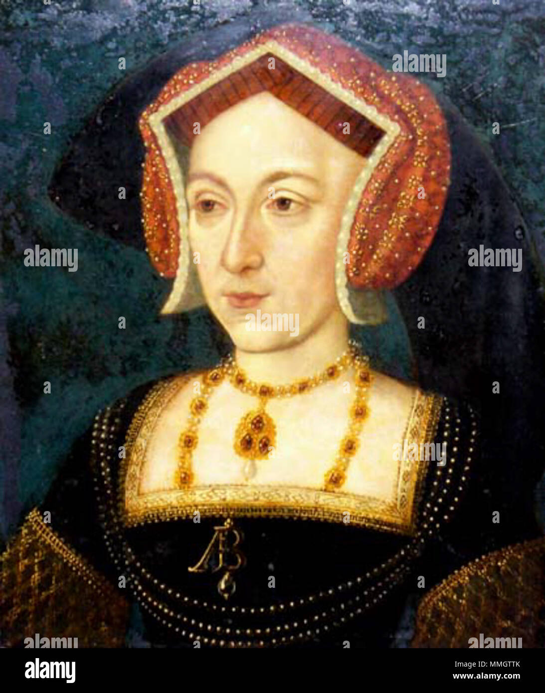 . English : 'Portrait' Anne Boleyn. Semblable à l'image contemporaine connue seulement d'Anne sur une médaille. . 16e siècle. Anne Boleyn, 16e siècle Banque D'Images