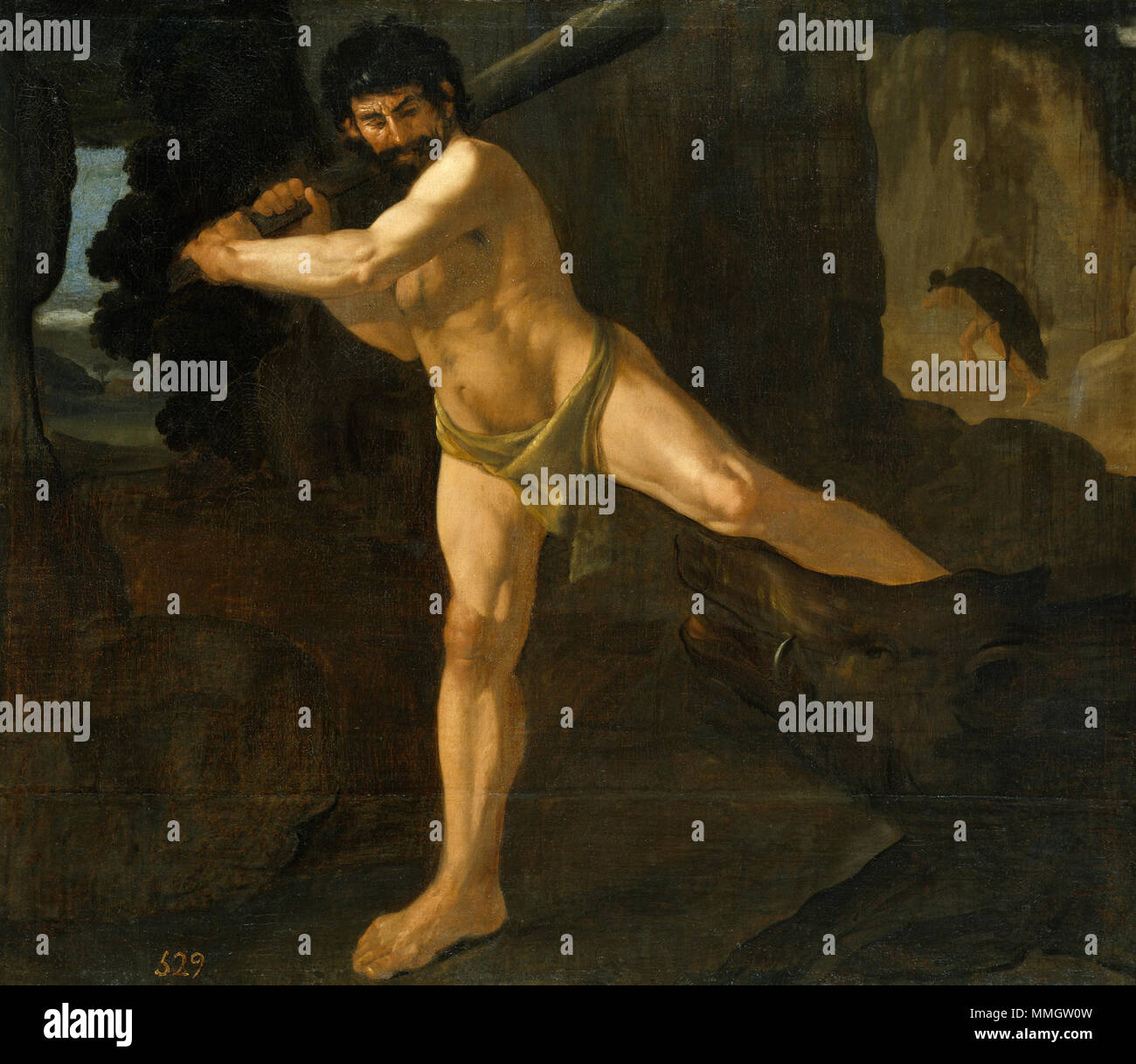 Hércules y el jabalí de Erimanto, por Zurbarán Banque D'Images