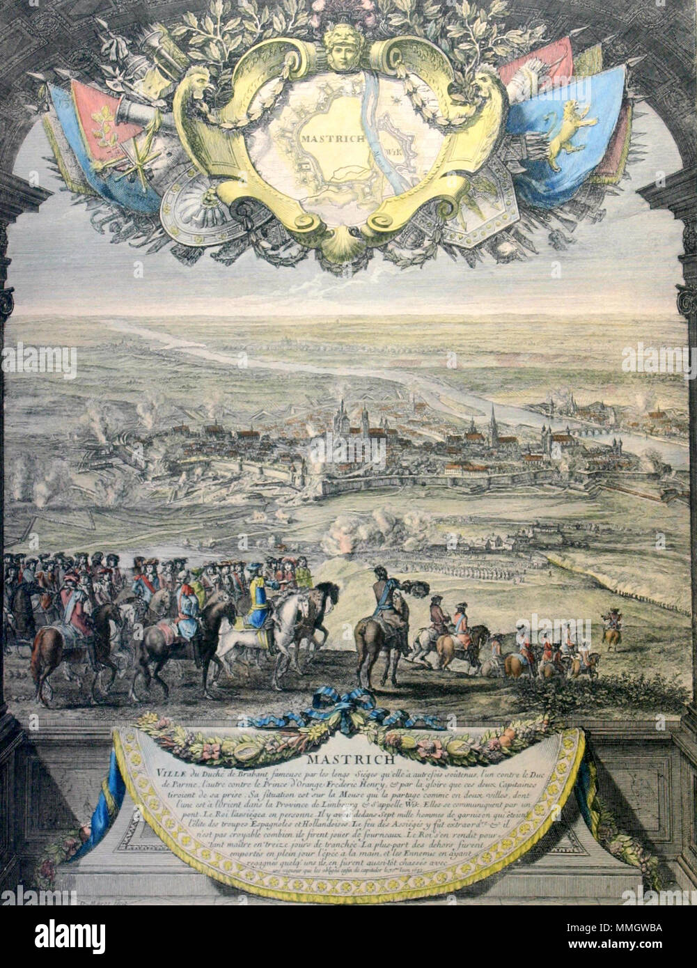 . Nederlands : Gravure : Beleg van Maastricht en 1673 English : Gravure : Siège de Maastricht, 1673 . Daniël Marot (1661-1752) 1673 marot Banque D'Images