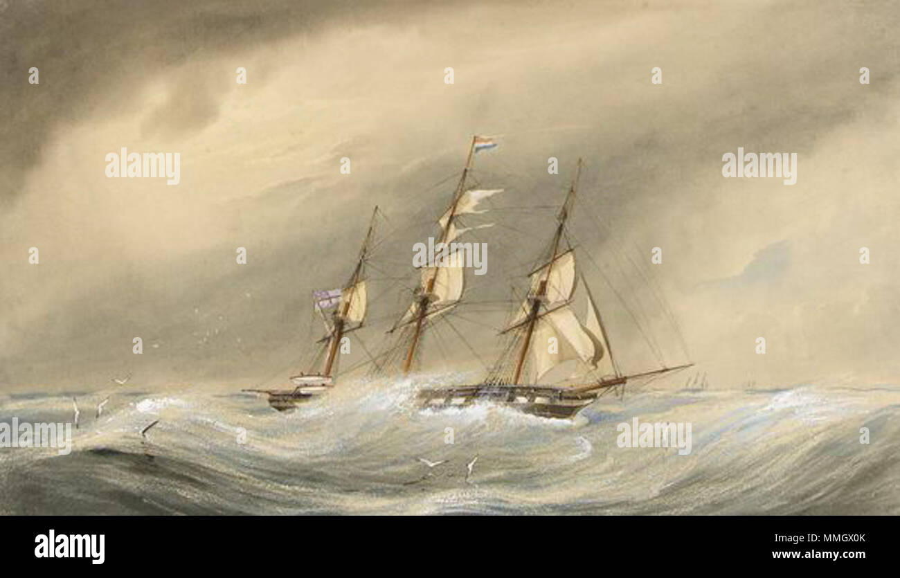 . La frégate HMS 'Endymion', lancé à Deptford en 1865. Elle a servi dans la Méditerranée, et s'est rendu en Australie en 1869-1970 dans le cadre de la célèbre Flying Squadron. En 1881, elle a été transférée à la région métropolitaine d'asiles, et retourné à la Tamise comme le navire de soutien pour l'hôpital de la variole flottant 'Atlas'. En 1884, elle rejoint le 'Atlas' et 'off' Castalia, longue portée, où ils sont restés jusqu'en 1902. Le HMS Endymion l'arrondissement la corne dans le premier Escadron volant, sous le contre-amiral Geoffrey Phipps Hornby 13 Septr 1870. 19e siècle [1]. Frederick George Innes Lillingston (1849-190 Banque D'Images