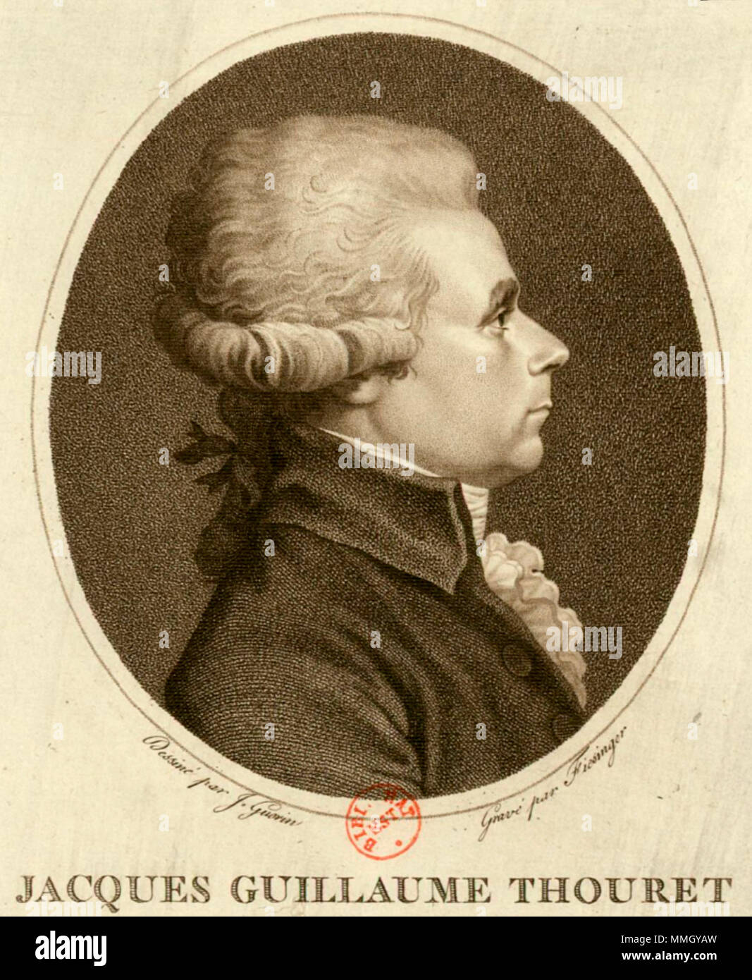 . Anglais : Portrait de Jacques Guillaume Thouret (1746-1794), un révolutionnaire Girondin, avocat, président de l'Assemblée Nationale Constituante. Français : Jacques Guillaume Thouret : Député de la ville de Rouen à l'Assemblée nationale en 1789, élu président le 11 9.bre . Fin des années 1700. Jacques-Guillaume Thouret (1746-1794) Banque D'Images