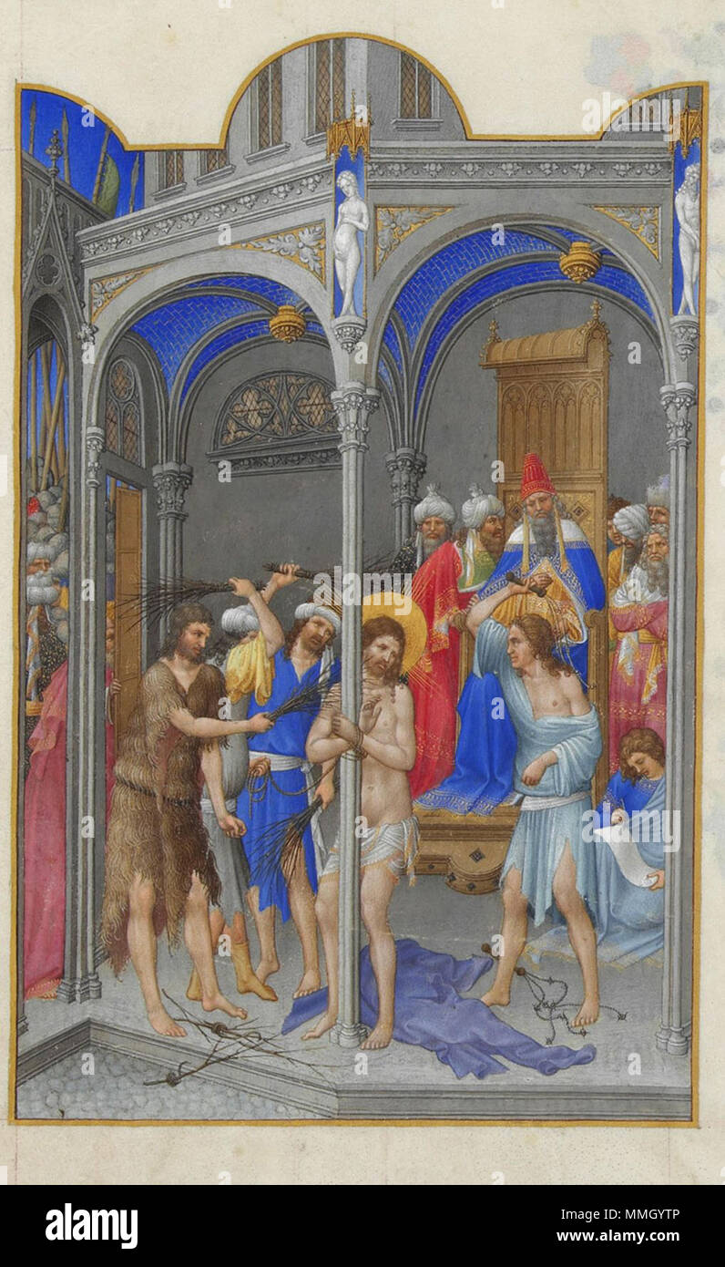 Folio 144r - la Flagellation Banque D'Images