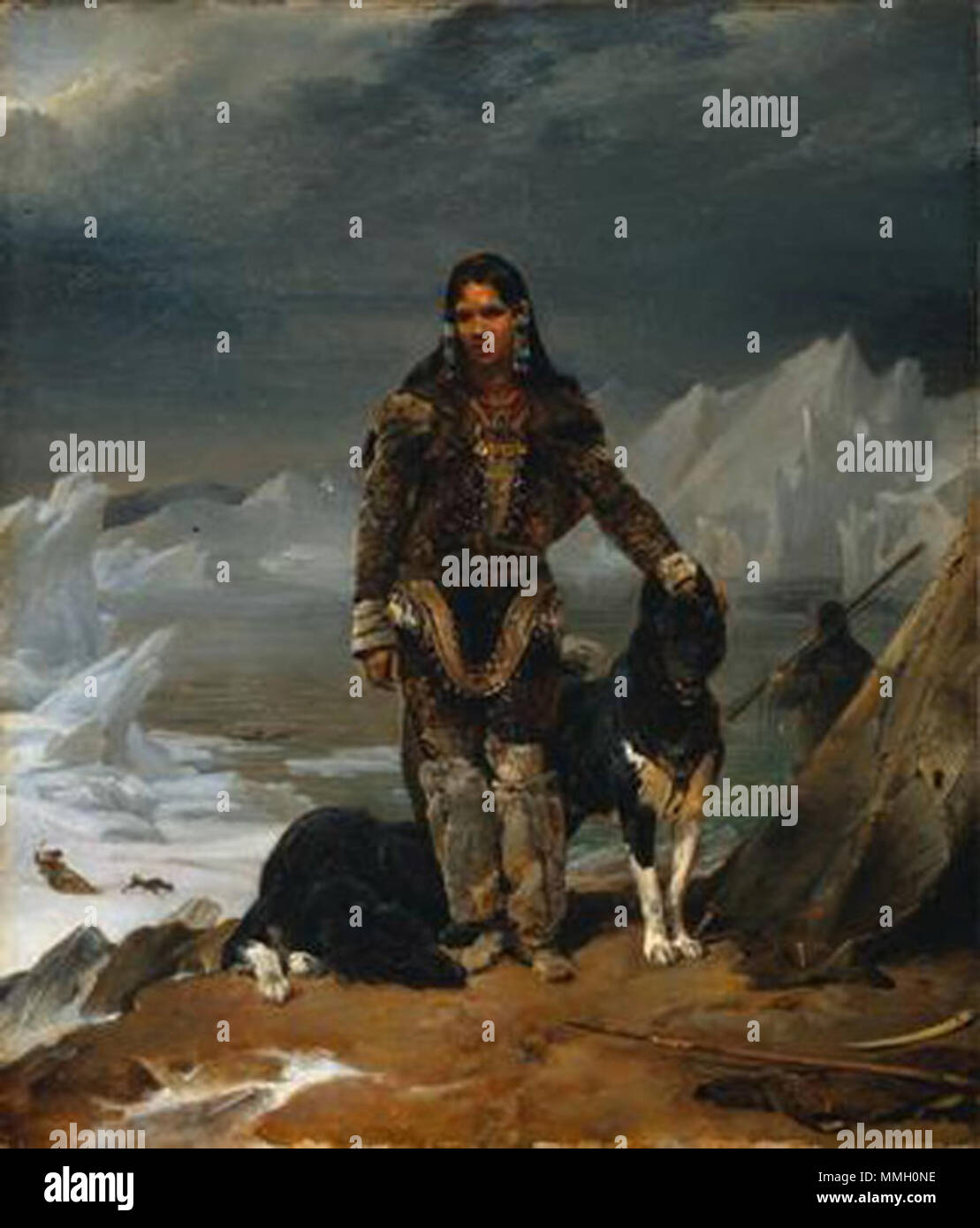 . Une femme de la terre d'Esquimaux . 19e siècle. Leon Cogniet une femme de la terre d'Esquimaux Banque D'Images