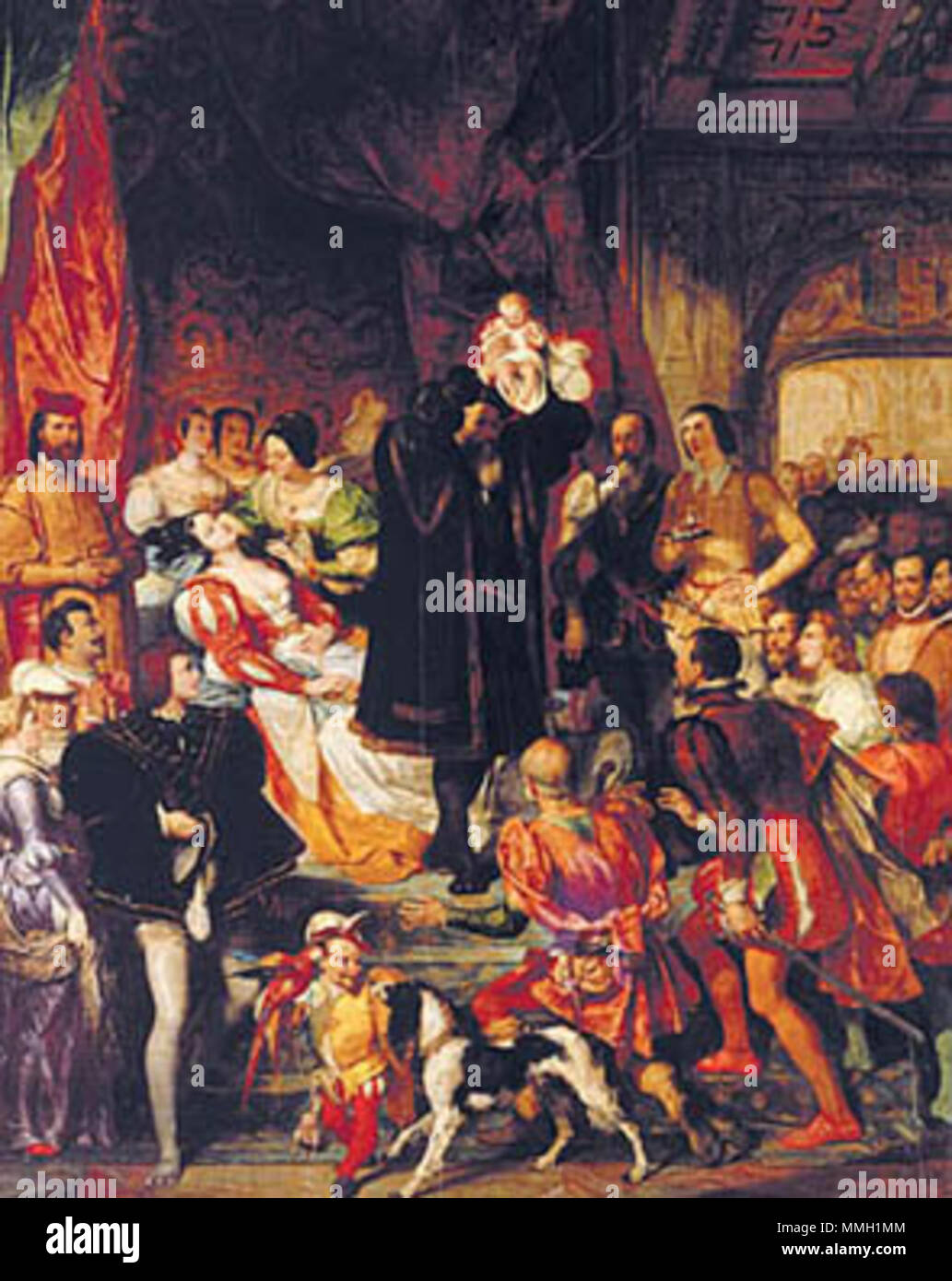 . Deutsch : Naissance d'Henri IV (château de Pau, le 13 décembre 1553) Q29857577. Salon de 1827. Heinrich Vierte Frankreich Geburt Banque D'Images