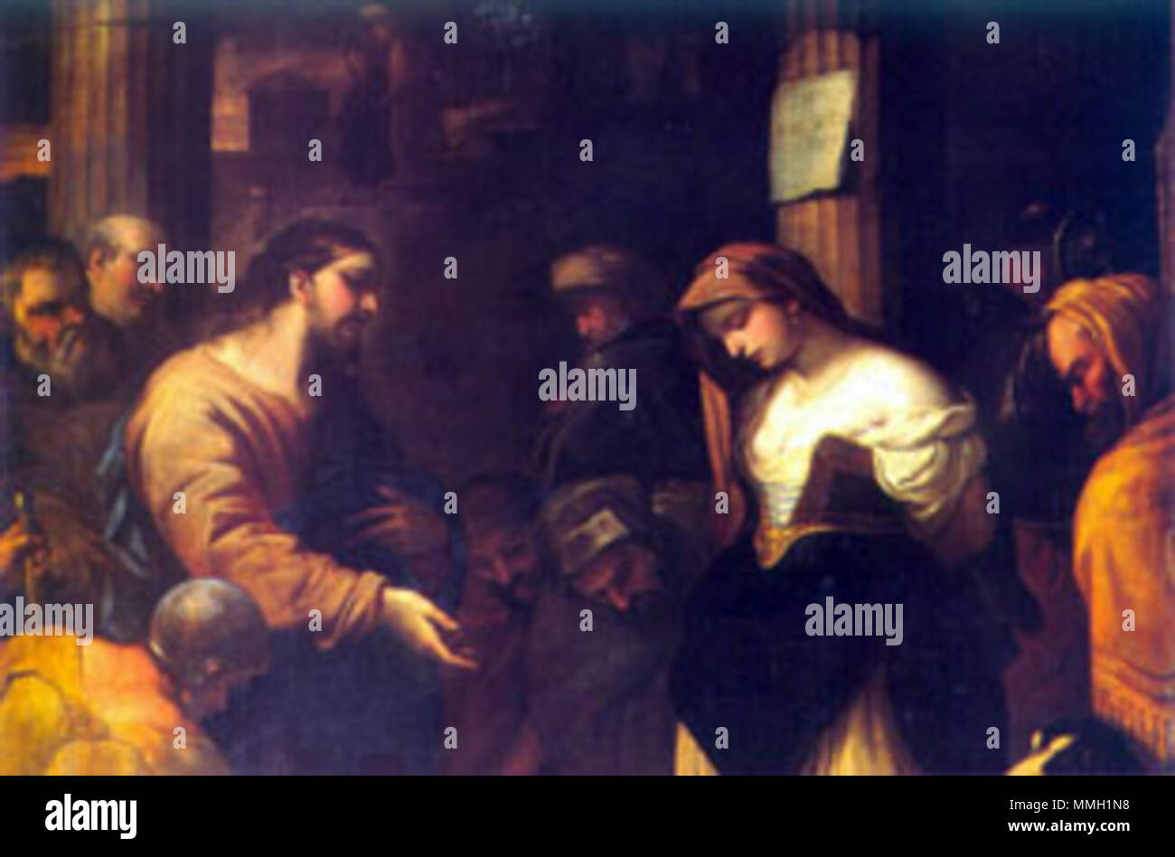 Cristo e l'adultera. vers 1660. Adultera Banque D'Images