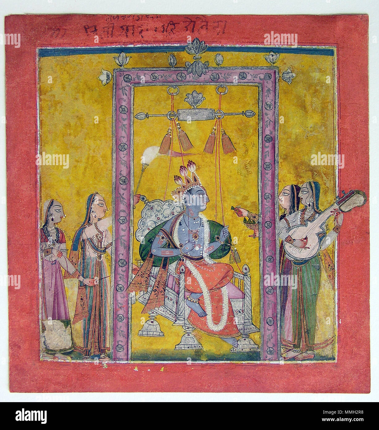 . Anglais : Titre de la série : Nom : Suite Ragamala Ragamala Date de création : ca. Affichage 1700 Dimensions : 8 7/32 po. x 7 7/8 in. (20,9 cm x 20 cm) de la ligne de crédit : Edwin Binney 3ème Numéro : 1990.1047 Collection : <a href ='http://www.sdmart.org/art/our-collection/asian-art' rel ='nofollow' >Les San Diego Museum of Art </a > . 7 septembre 2011, 13:37:02. Anglais : thesandiegomuseumofartcollection Hindola Raga (6124579981) Banque D'Images