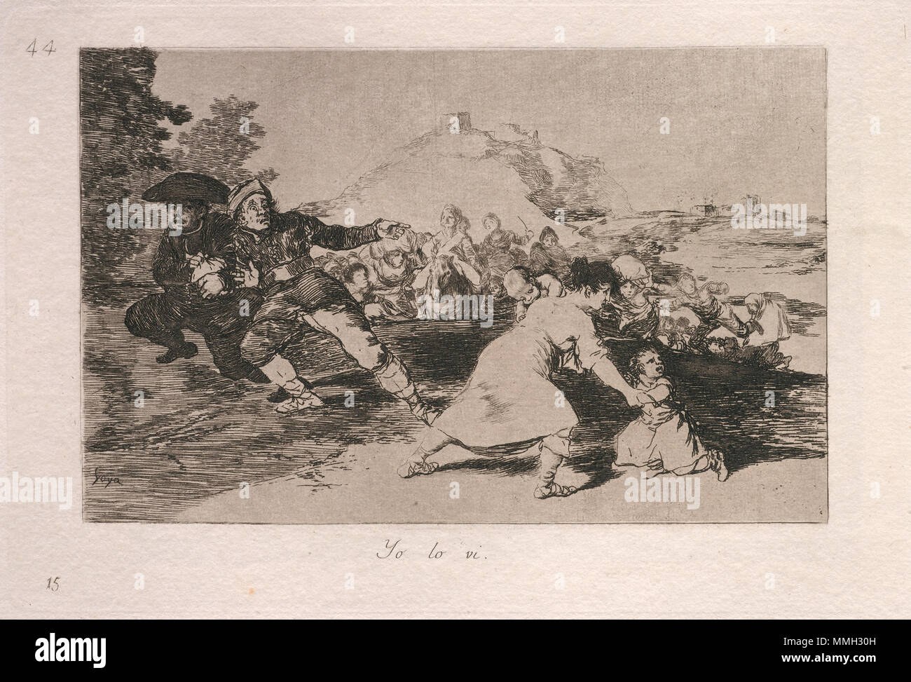 Francisco de Goya, Yo lo vi (je l'ai vu), espagnol, 1746 - 1828, publié 1863, eau-forte, pointe sèche et burin, Rosenwald Collection Goya - Yo lo vi (je l'ai vu) Banque D'Images