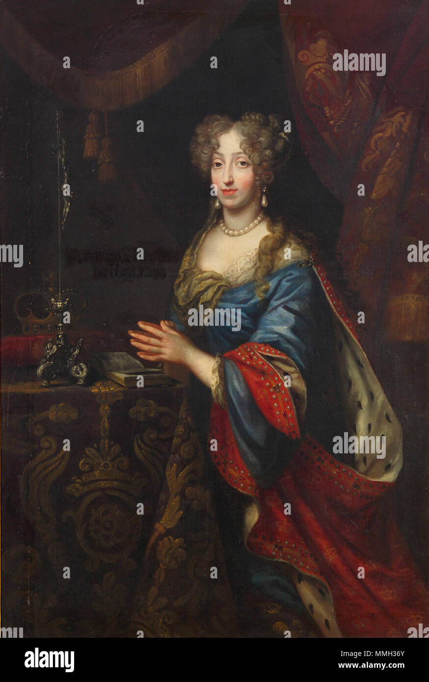 . Fille de fr:Ferdinand III, empereur romain saint, Reine Consort de Pologne, épouse de Michael Wiśniowiecki, roi de Pologne (1640-1673), à partir de 1678 épouse de Charles V (1643-1690), Prince de Titulature Lorraine et bar, le maréchal autrichien. Archduchesse Josépha de Habsbourg (1653-1697). 1684. Aliénor d'Autriche Banque D'Images