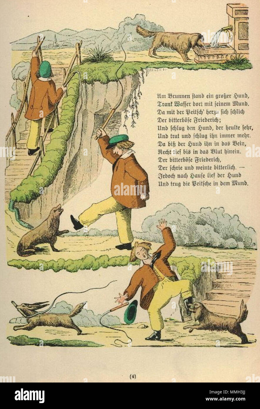 . Der Struwwelpeter : Die Geschichte vom bösen Friederich 2 Tafel . créé 1858. Heinrich Hoffmann (1809-1894) Noms alternatifs Polycarpus Heulalius Heulenburg Gastfenger ; von Reimerich ; Peter Struwwel Kinderlieb ; Description de l'auteur auteur allemand de Struwwelpeter Date de naissance/décès 13 juin 1809 au 20 septembre 1894 Lieu de naissance/décès Frankfurt Munich Allemagne lieu de travail contrôle d'autorité : Q215724 : VIAF ?76317116 ISNI : ?0000 0000 8155 9420 RCAC : ?n79150242 NLA : ?35402368 : MusicBrainz ?7e65f2d5-a3ad-41b1-8643-81659d4774fb WorldCat H Hoffmann Struwwel 05 Banque D'Images