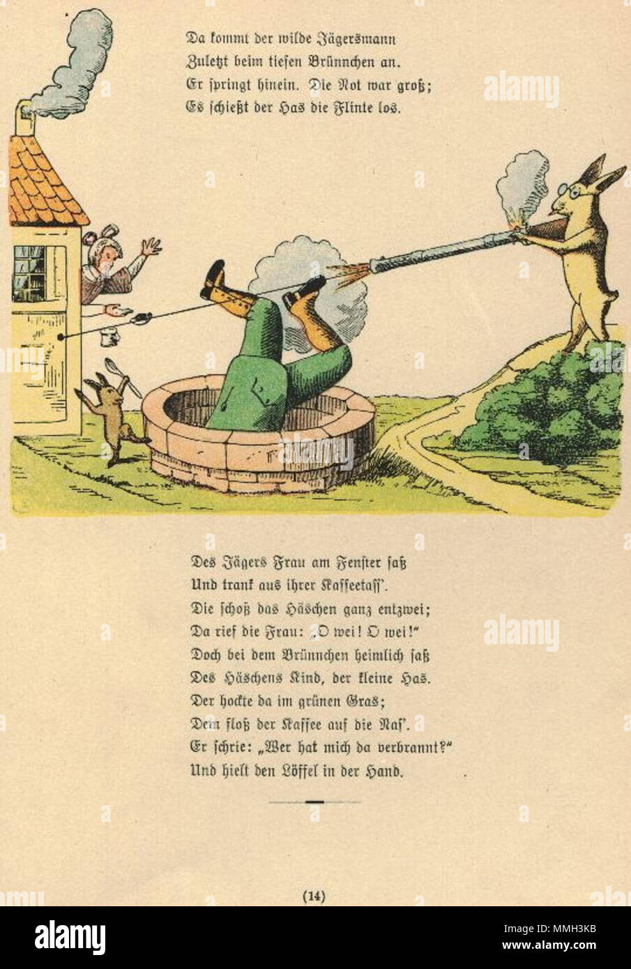 . Der Struwwelpeter : Die Geschichte vom wilden Jäger 3 Tafel . créé 1858. Heinrich Hoffmann (1809-1894) Noms alternatifs Polycarpus Heulalius Heulenburg Gastfenger ; von Reimerich ; Peter Struwwel Kinderlieb ; Description de l'auteur auteur allemand de Struwwelpeter Date de naissance/décès 13 juin 1809 au 20 septembre 1894 Lieu de naissance/décès Frankfurt Munich Allemagne lieu de travail contrôle d'autorité : Q215724 : VIAF ?76317116 ISNI : ?0000 0000 8155 9420 RCAC : ?n79150242 NLA : ?35402368 : MusicBrainz ?7e65f2d5-a3ad-41b1-8643-81659d4774FB 15 Struwwel Hoffmann H WorldCat Banque D'Images