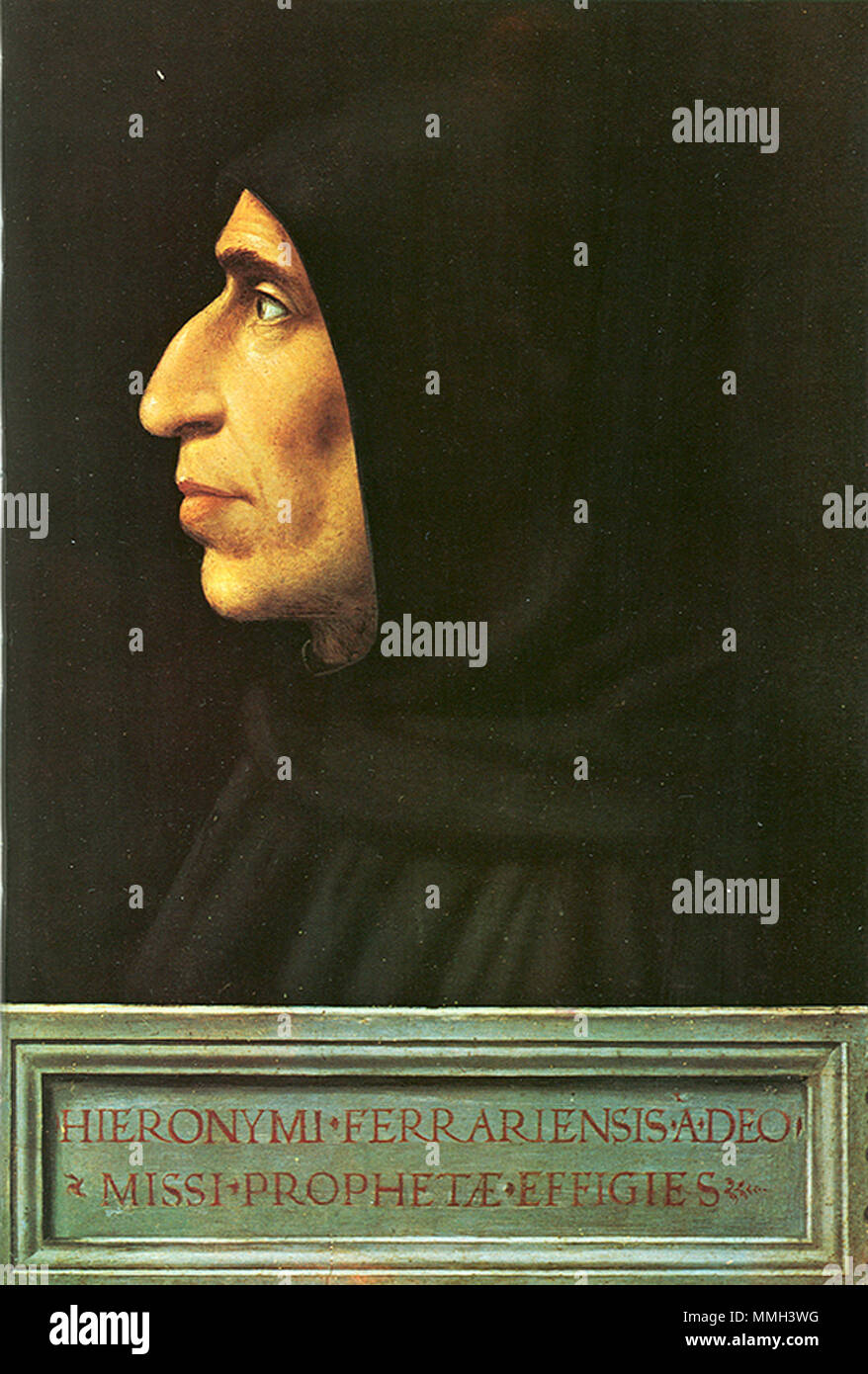 Portrait de Girolamo Savonarola. vers 1498. Girolamo Savonarola par Fra Bartolommeo (1497) Banque D'Images