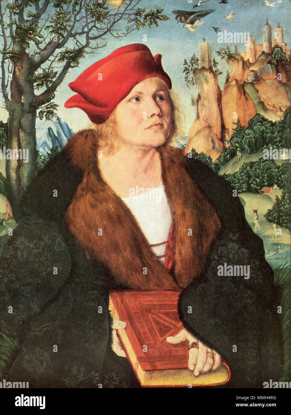 . Johannes Cuspinian pendant de l'portrait d'Anna Cuspinian Portrait du Dr Johannes Cuspinian. 1502. LucasCranachtheElderCuspinian Banque D'Images
