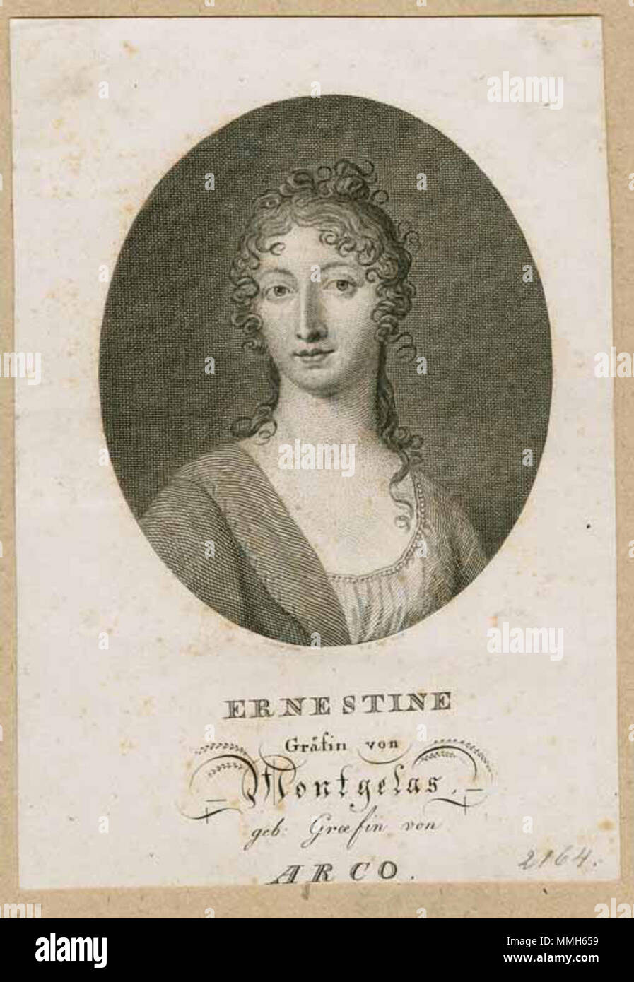 . Ernestine von, Montgelas, geb. Arco ; Stadtmuseum, München, Portraitsammlung Inventarnummer G M I/2164 . 18e/19e siècle. Carl Ernst Christoph Hess, nach Joseph Hauber Hess Ernestine von Montgelas Banque D'Images