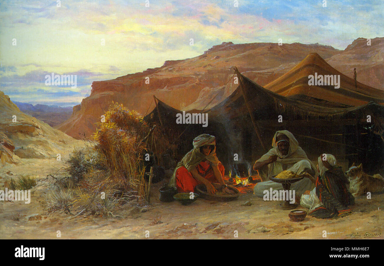 Eugène Alexis Girardet - Bédouins dans le désert Banque D'Images