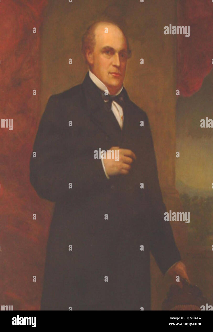. Anglais : Portrait of Salmon P. Chase, Gouverneur de l'Ohio, se bloque dans la pièce 201 de l'Ohio Statehouse. Huile sur toile, 45 x 36 pouces. . 1870. Salmon P. Chase à statehouse Banque D'Images