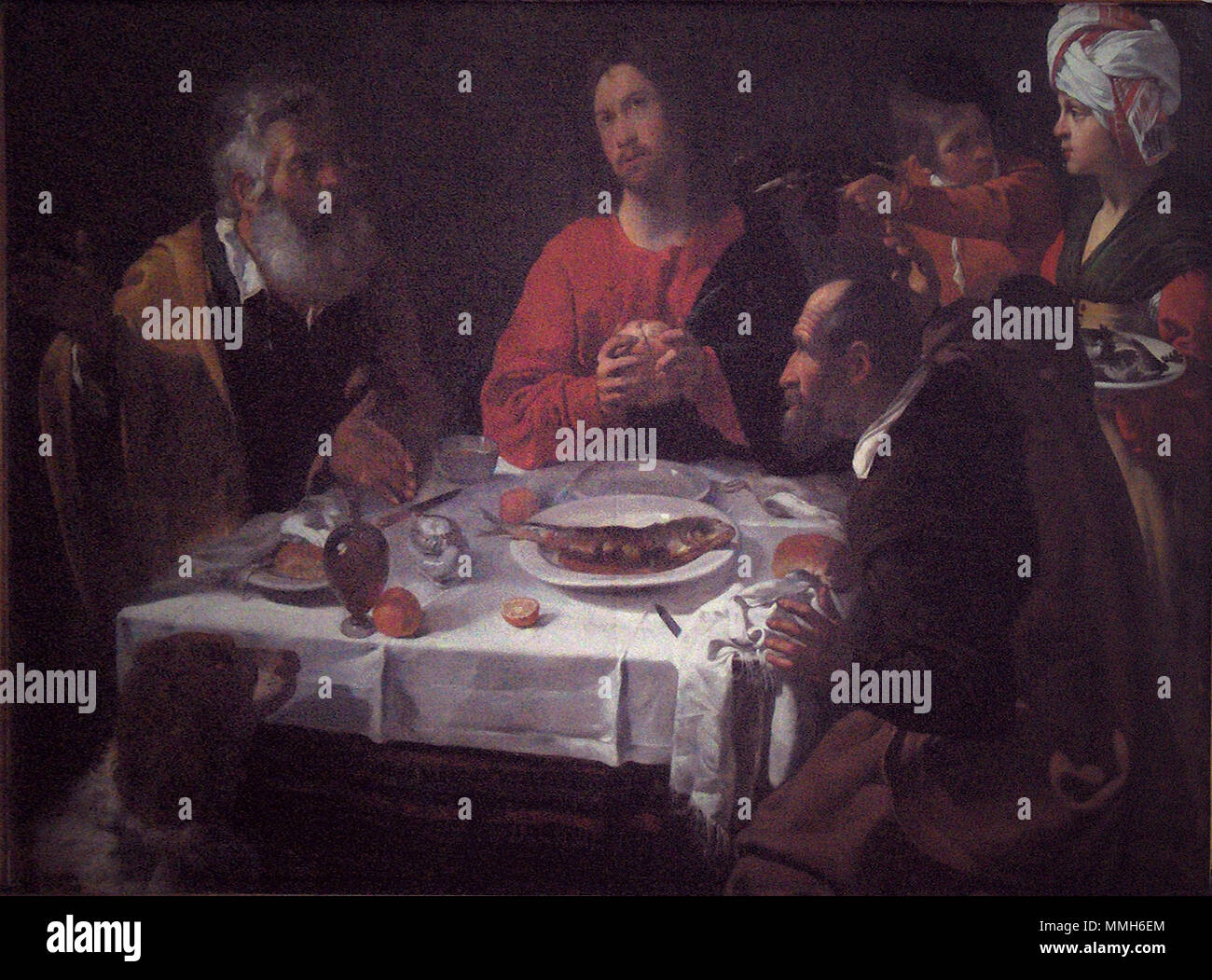 Caravaggio.souper à Emmaüs Banque D'Images
