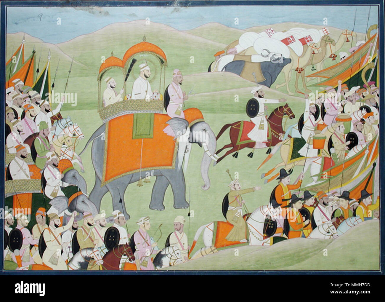 . Anglais : Série Titre : Hammir Suite a Nom : Hammir a l'artiste : Sajnu Date de création : 1810 Dimensions d'affichage : 14 3/4 po. x 19 7/8 in. (37,5 cm x 50,5 cm) de la ligne de crédit : Edwin Binney 3ème Numéro : 1990.1136 Collection : Le San Diego Museum of Art . 19 juin 2002, 09:08:46. Anglais : thesandiegomuseumofartcollection Ala-ud-Din se déplace camp (6125126434) Banque D'Images