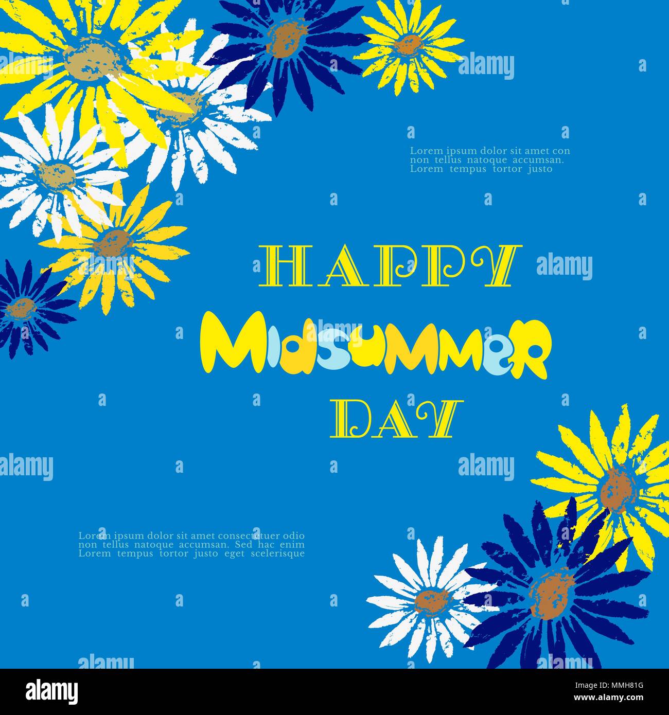 Carte Happy Midsummer. Illustration de Vecteur