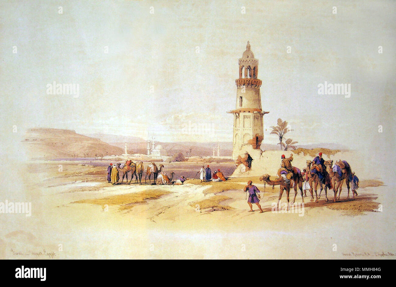 . Anglais : Siout - Haute Egypte . 1838. David Roberts Siout Banque D'Images