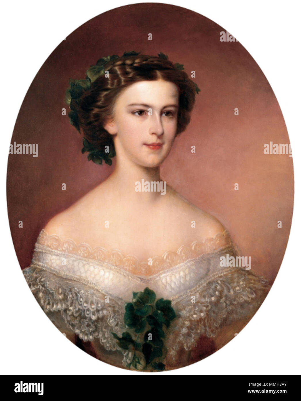Portrait de l'Impératrice Elisabeth d'Autriche (1837-1898). 1855. Amanda Bergstedt 001 Banque D'Images