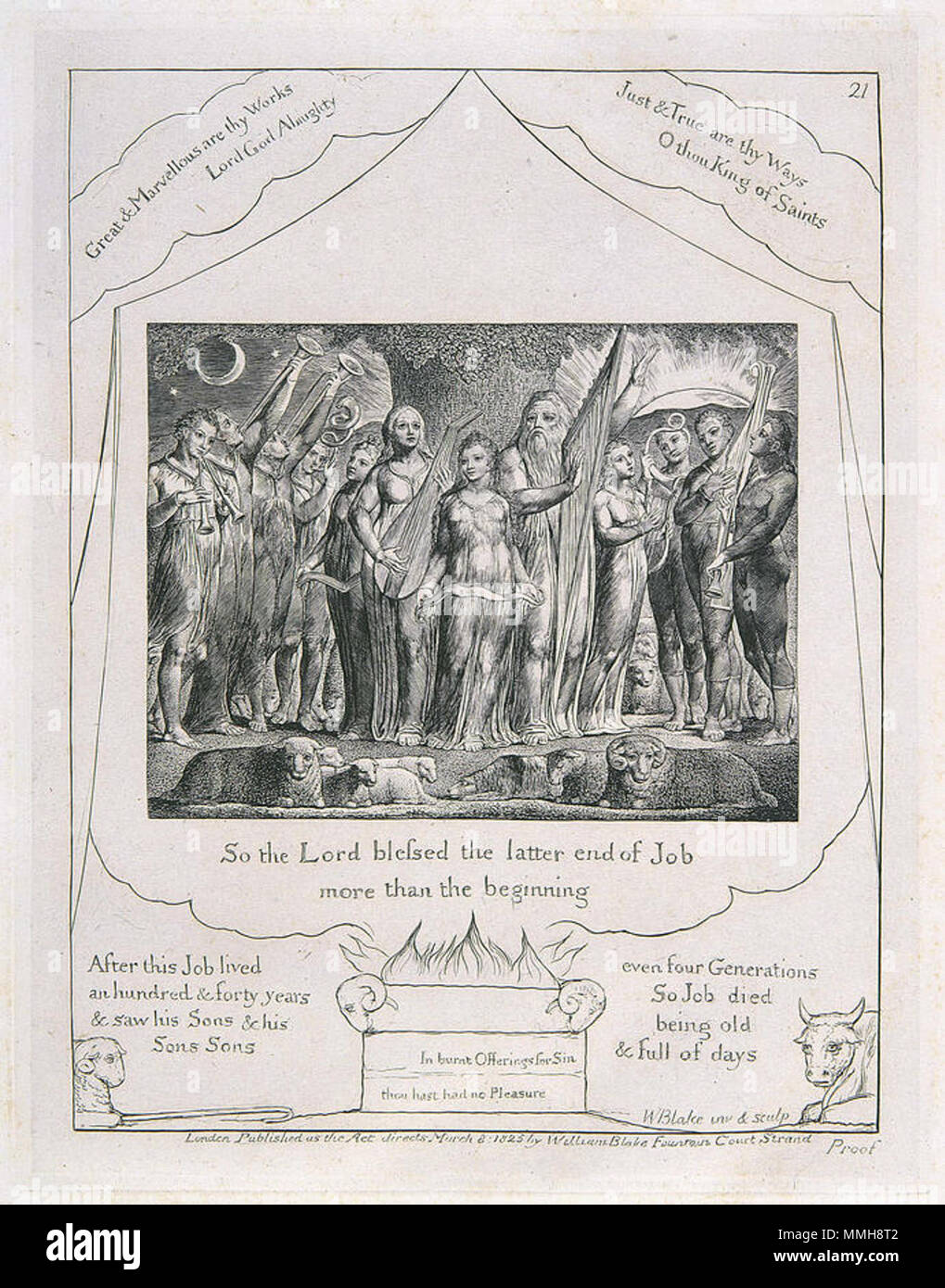 . 21e imprimer à partir de William Blake's Illustrations du livre de Job . 1826. William Blake (1757-1827) Noms alternatifs W. Blake ; Uil'iam Bleik Description La peintre, poète, écrivain, théologien, collectionneur et graveur Date de naissance/décès 28 Novembre 1757 12 août 1827 Lieu de naissance/décès Broadwick Street London Charing Cross lieu de travail contrôle d'autorité : Q41513 : VIAF ?54144439 ISNI : ?0000 0001 2096 135X ULAN : ?500012489 RCAC : ?n78095331 NLA : ?35019221 Job 21 Blake WorldCat Banque D'Images