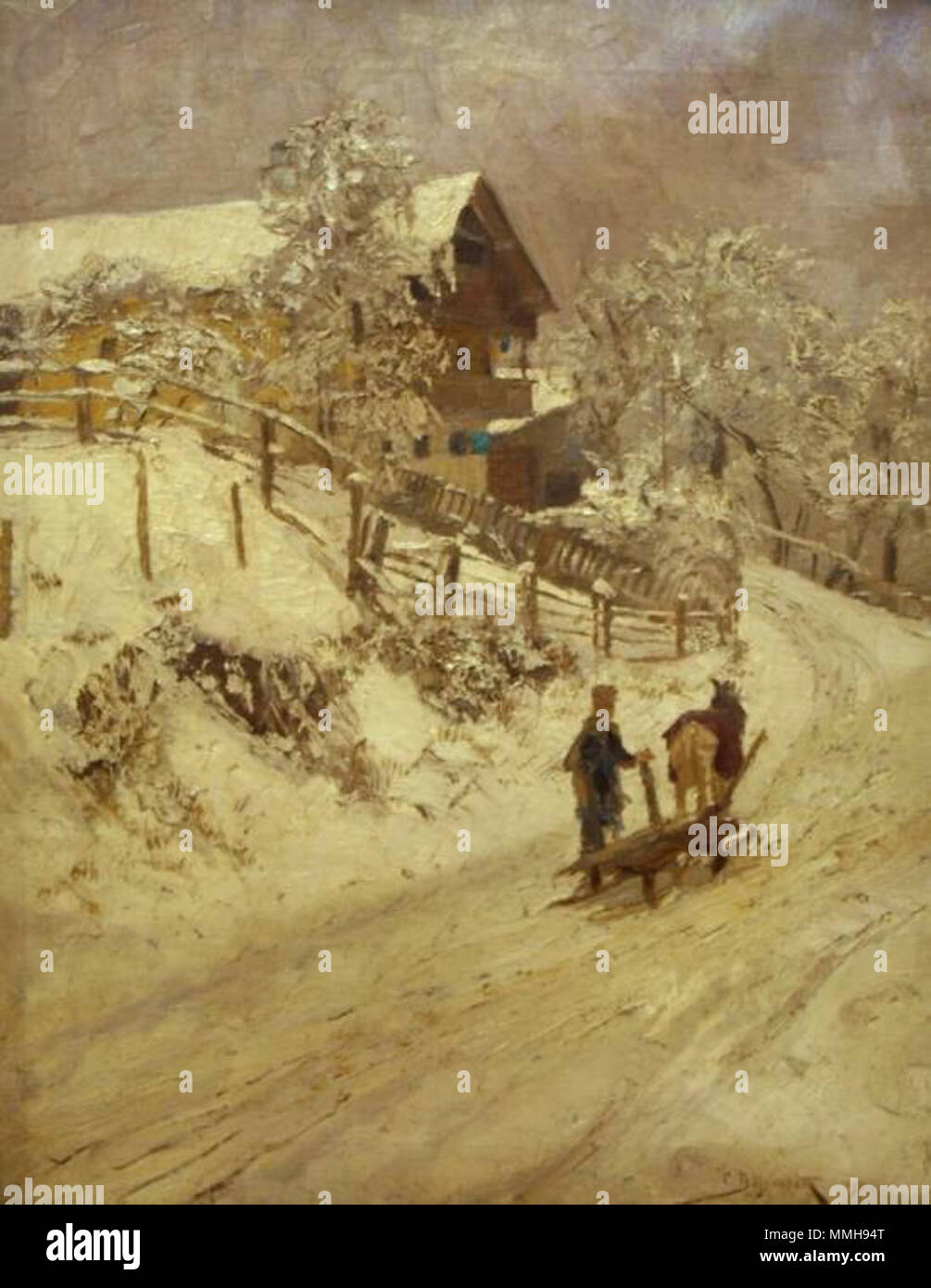 . Ce fichier n'est pas informations sur l'auteur. 93 Bossenroth, Carl - sain d'tazene konem v zimni krajine (1897) Banque D'Images