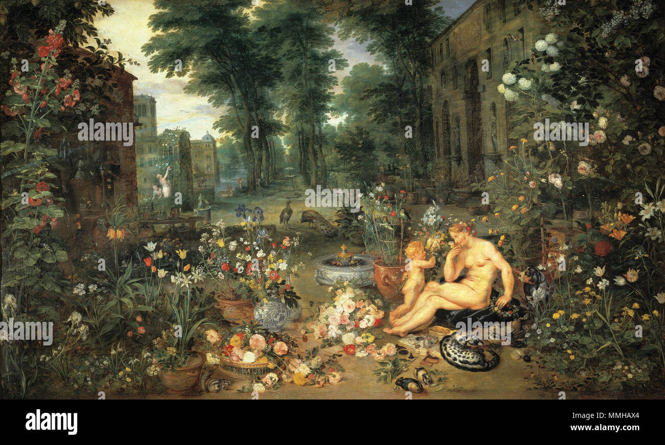 . Anglais : Allégorie de l'odorat L'odorat. vers 1617-1618. Jan Brueghel I &AMP ; Peter Paul Rubens - odeur (Museo del Prado) Banque D'Images