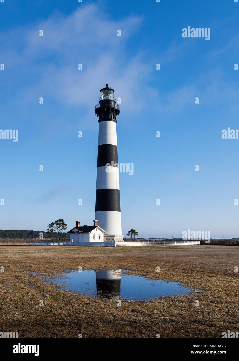 Bodie Island Lighthouse, Cape Hatteras, Outer Banks, Caroline du Nord, USA. Banque D'Images
