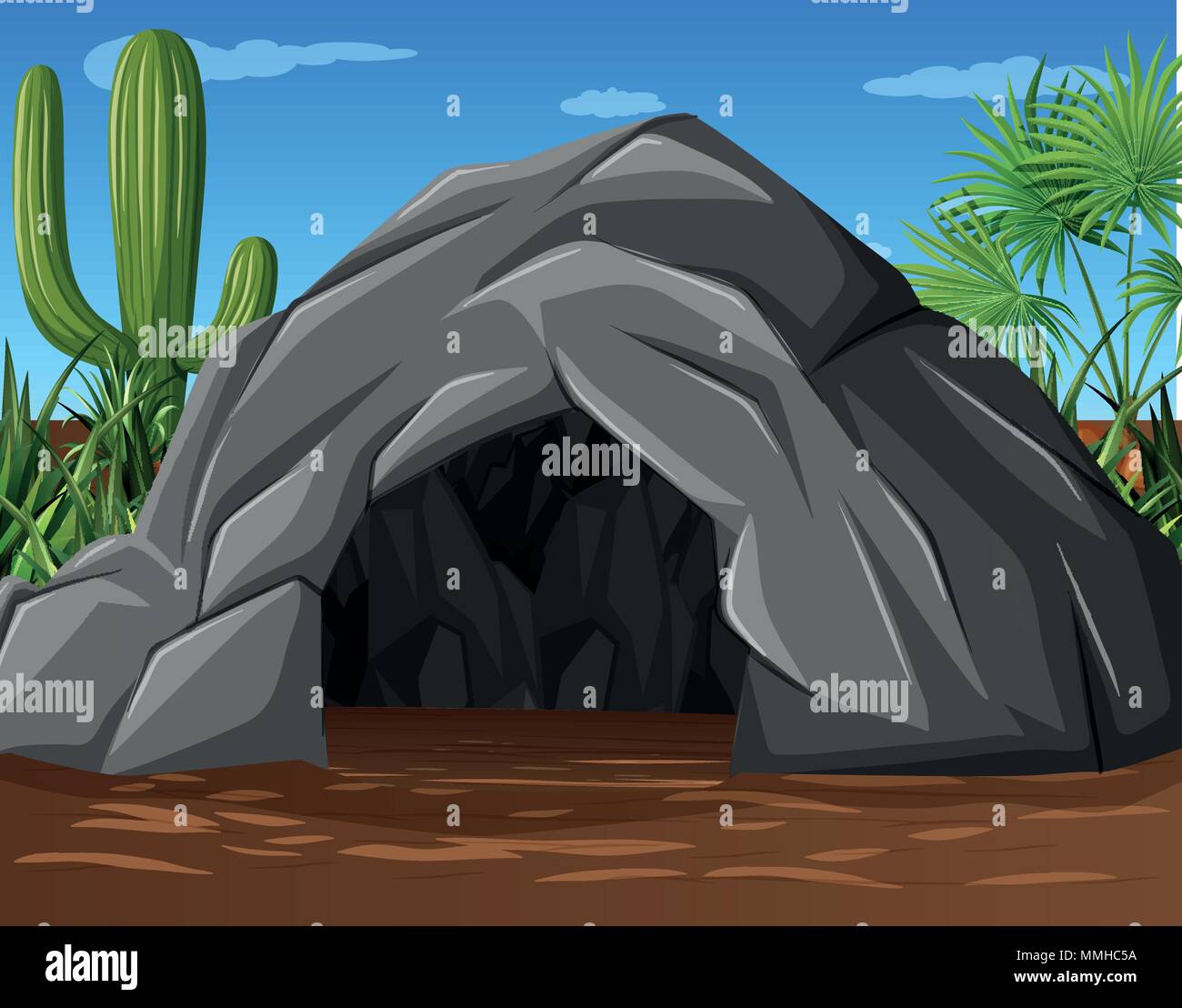 Une grotte en pierre à Desert illustration Illustration de Vecteur