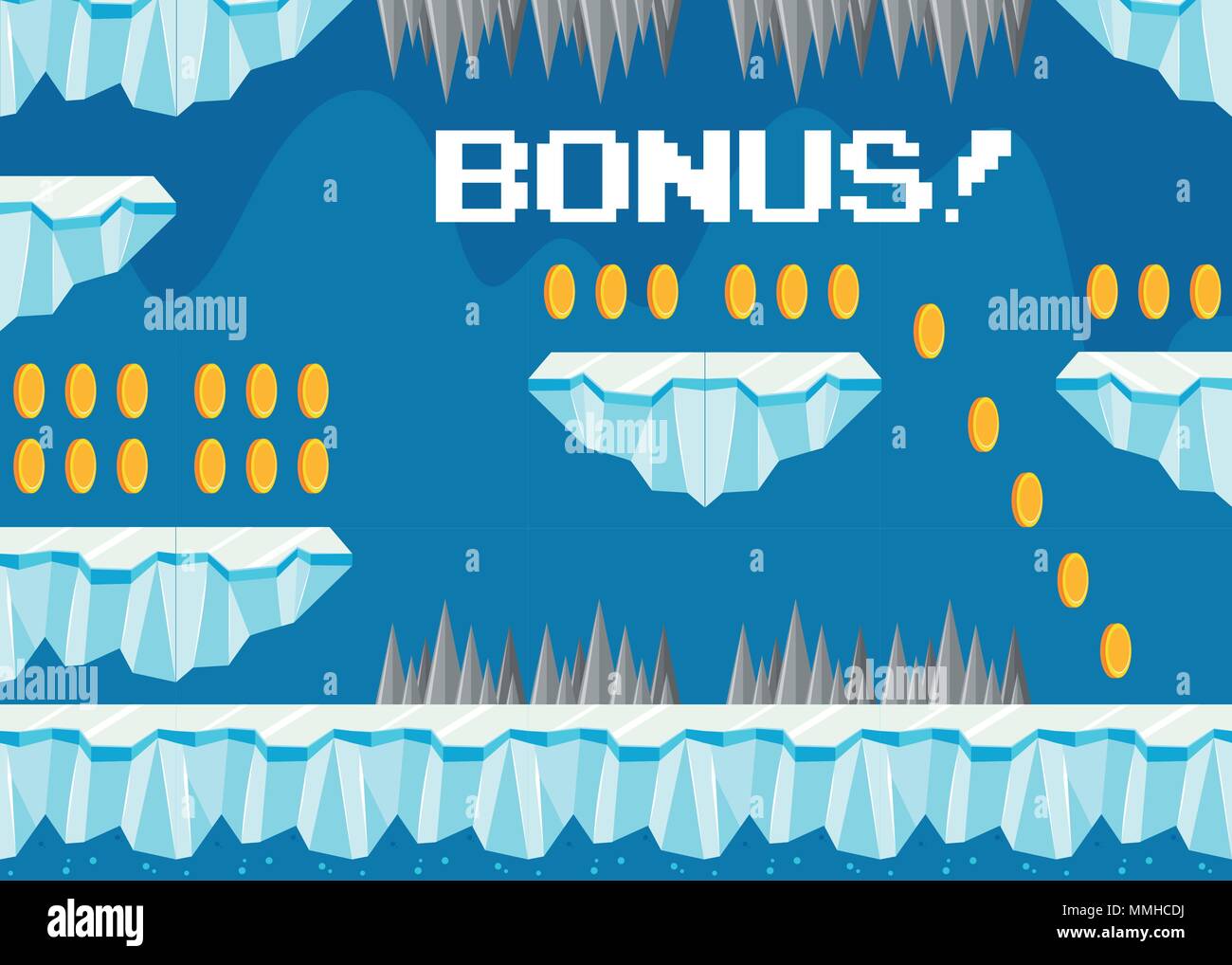 Modèle de jeu bonus Iceberg froid illustration Illustration de Vecteur