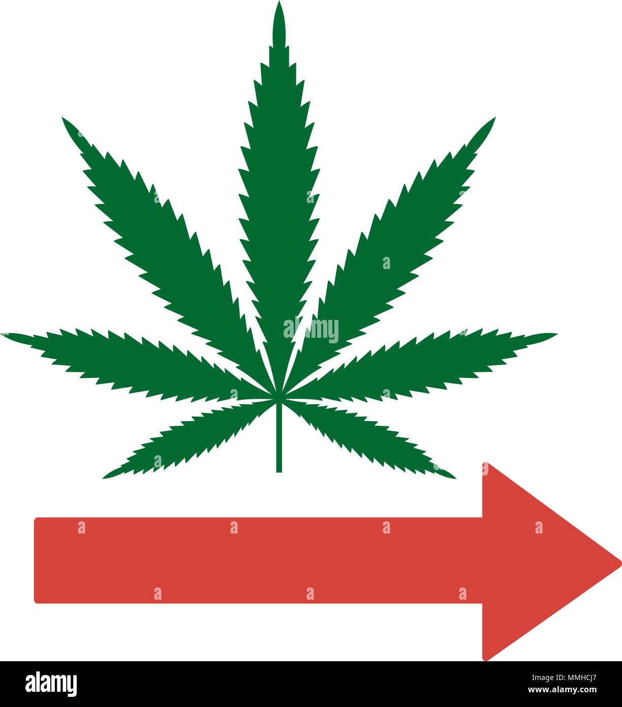 Feuille de cannabis vert ouvre la voie à la marijuana juridique. La marijuana médicale. Vecteur isolé. Illustration de Vecteur