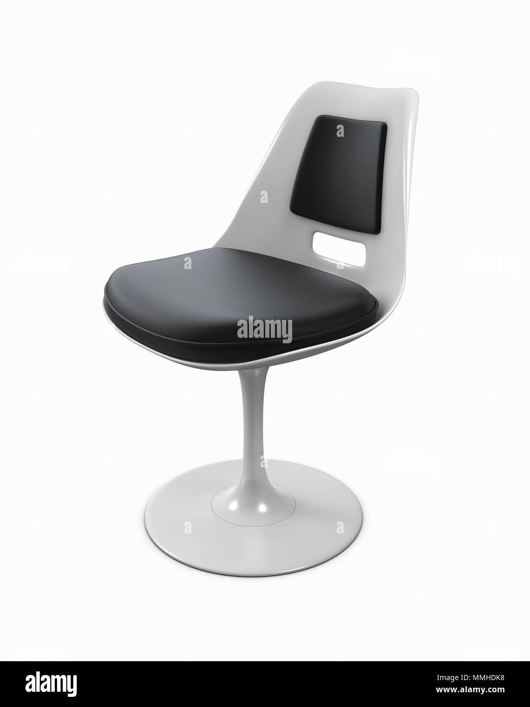 Chaise moderne gris isolé sur fond blanc, 3d illustration. Banque D'Images