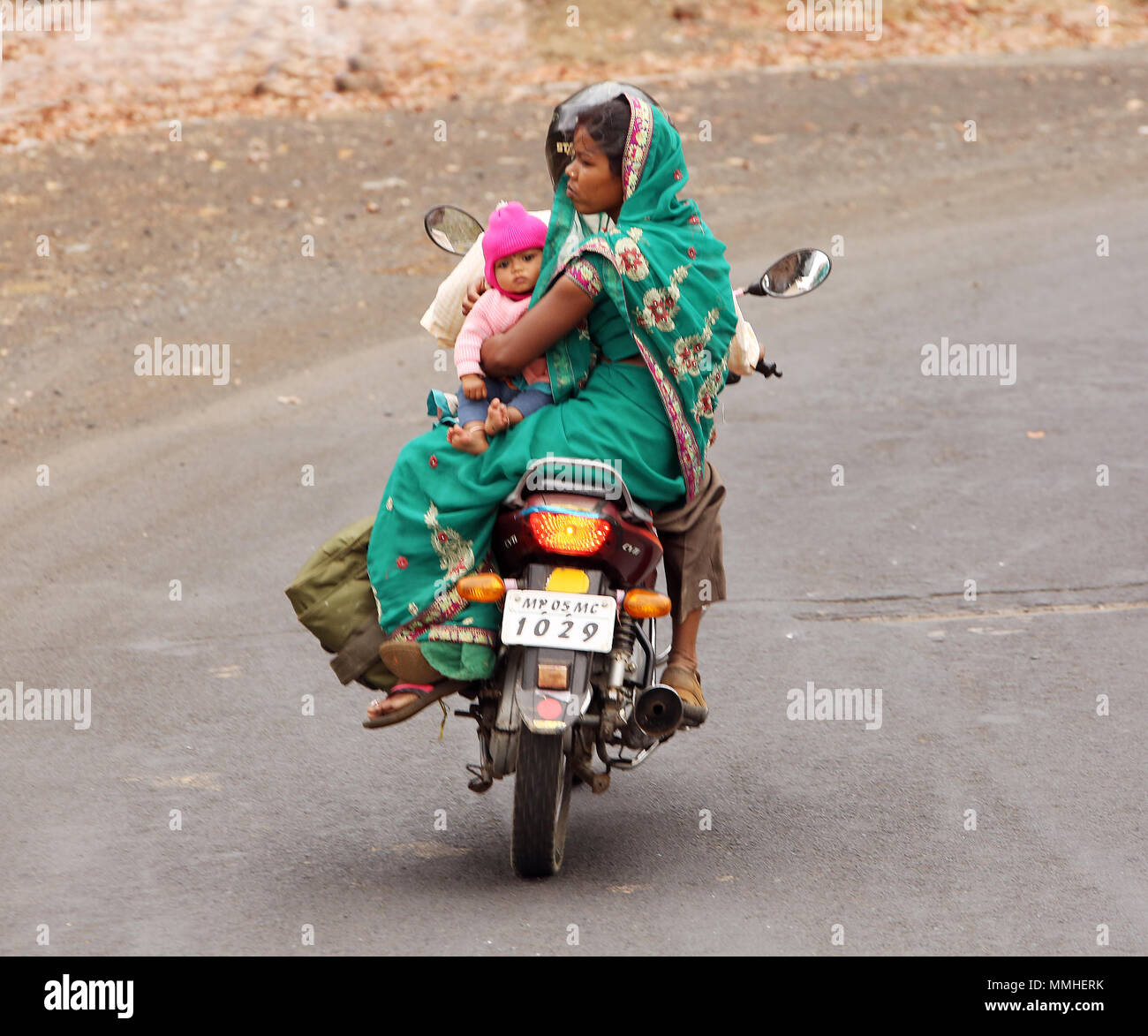 Transport de la famille indienne Banque D'Images