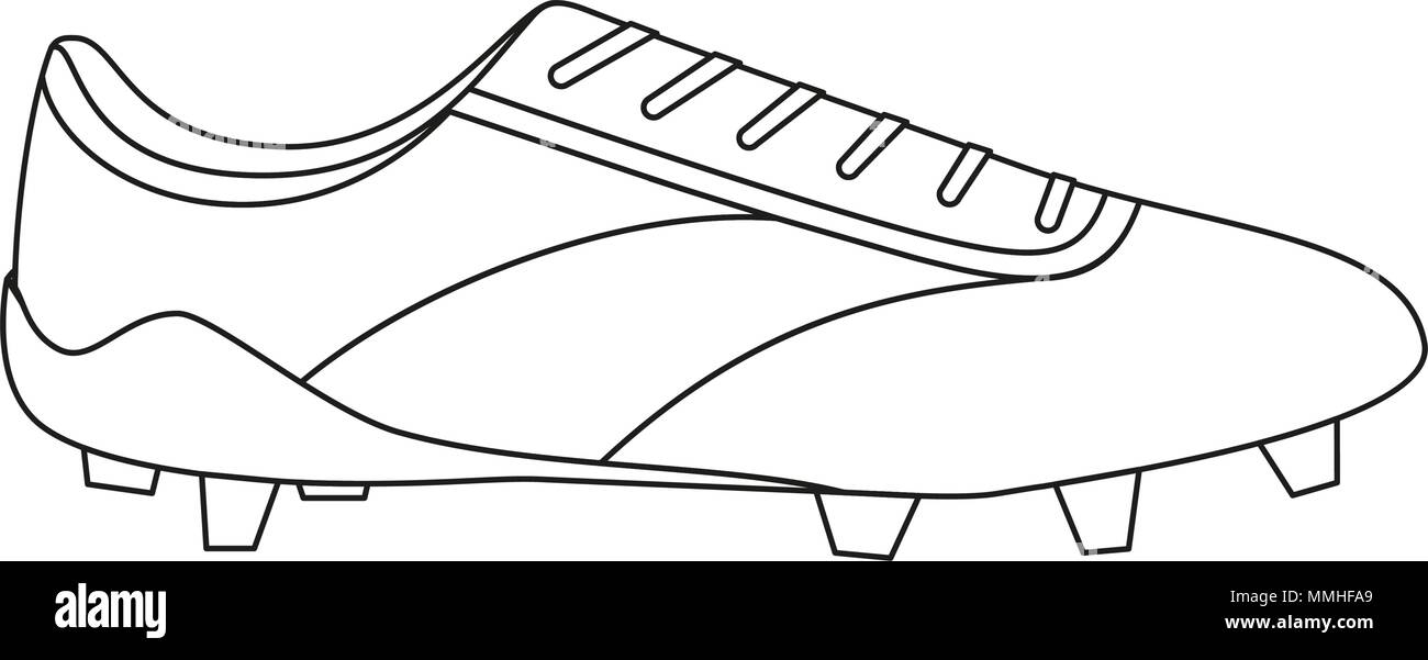 Les dessins au trait noir et blanc chaussures de football Image Vectorielle  Stock - Alamy
