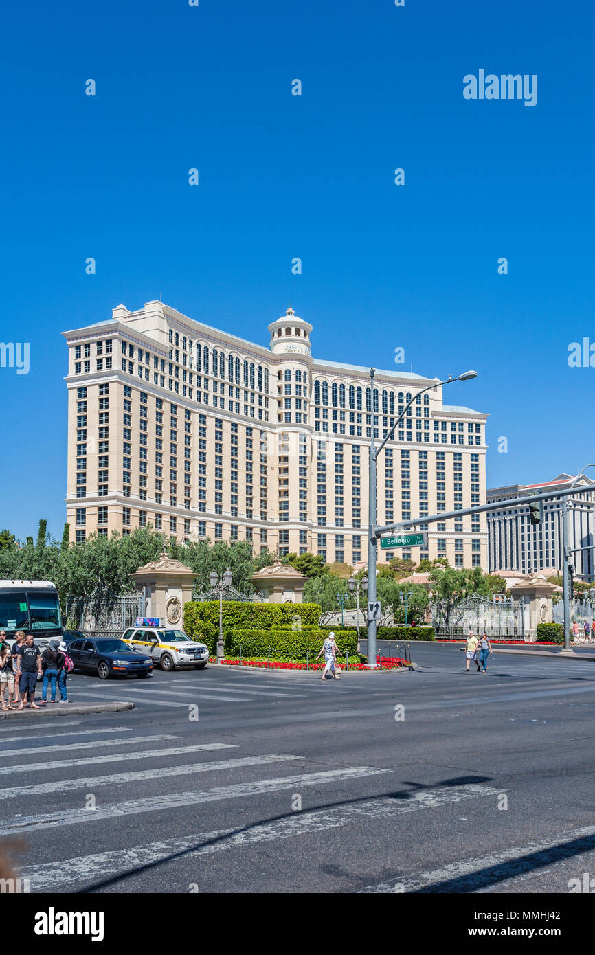 Le Bellagio Luxury Resort and Casino sur le Strip de Las Vegas dans le Paradis, au Nevada Banque D'Images