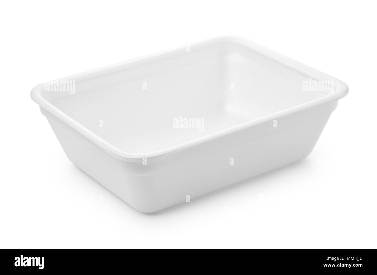 Vide ouvert contenant mousse isolated on white Banque D'Images