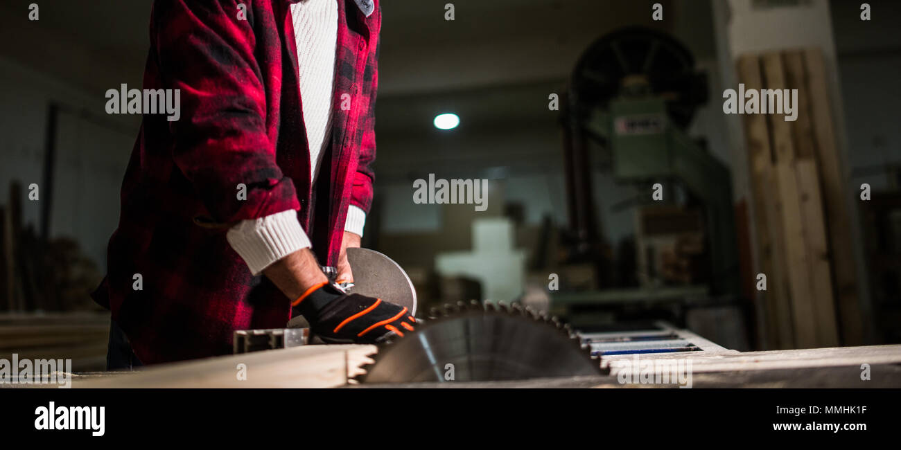 Travail du bois d'industrie et de la sécurité au travail Banque D'Images