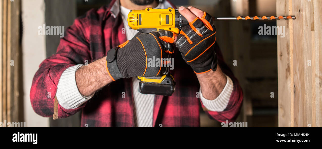 Travail du bois d'industrie et de la sécurité au travail Banque D'Images