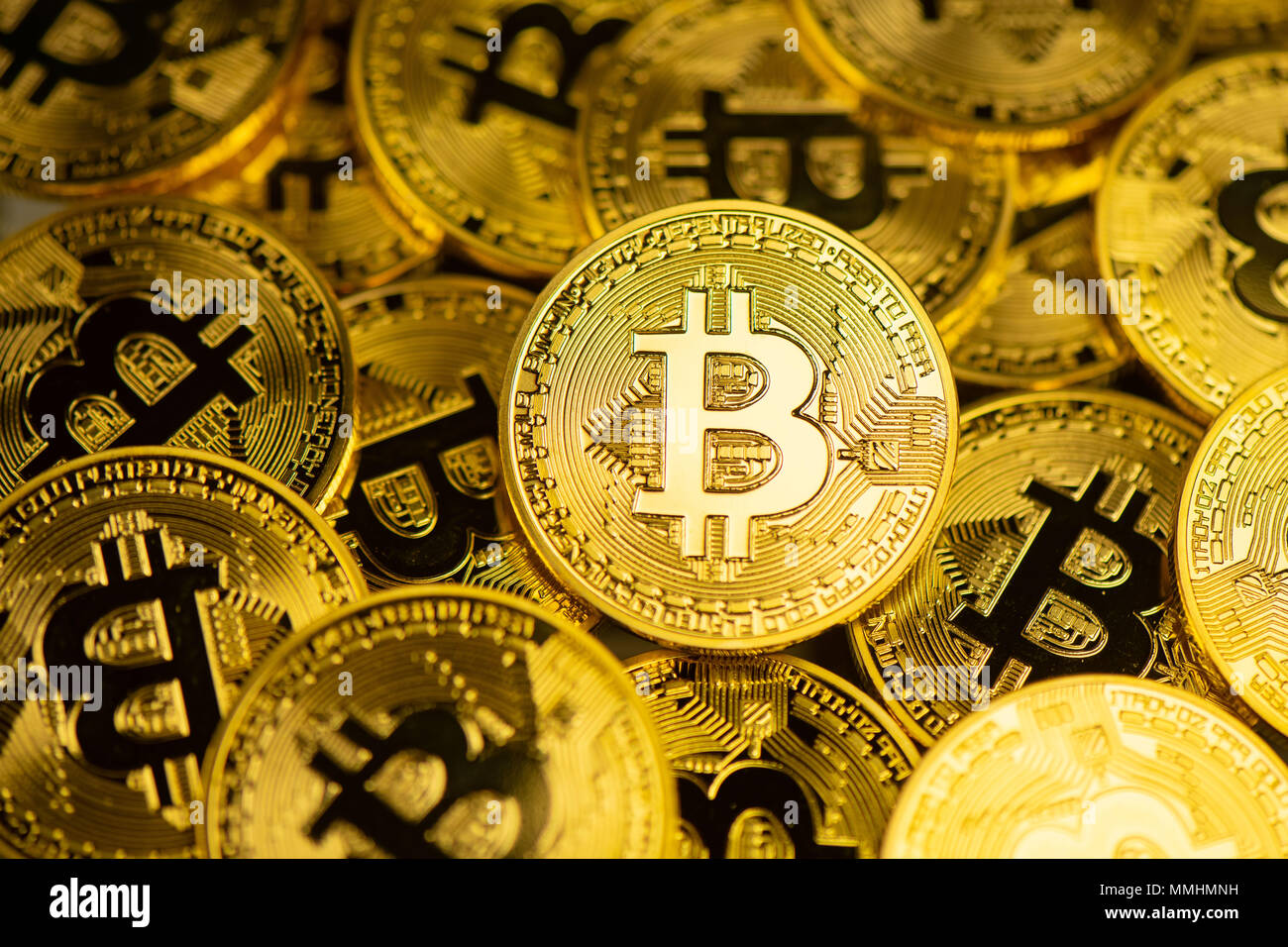 Une représentation visuelle de la digital cryptocurrency Bitcoin. Banque D'Images