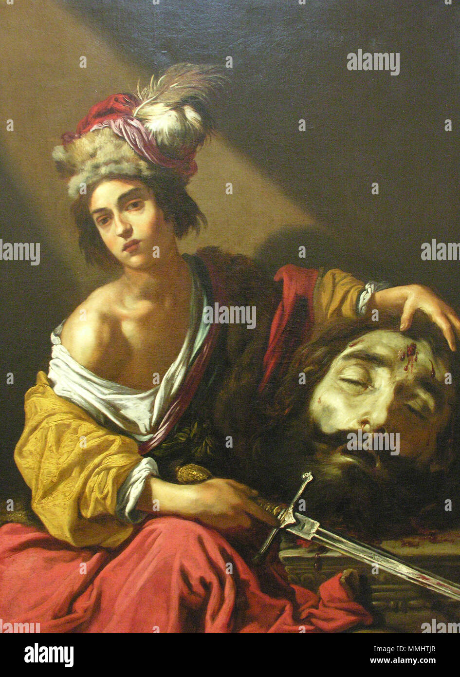 David avec la tête de Goliath. Entre 1620 et 1623 circa circa. Claude Vignon - David avec la tête de Goliath (ch. 1620-23) Banque D'Images