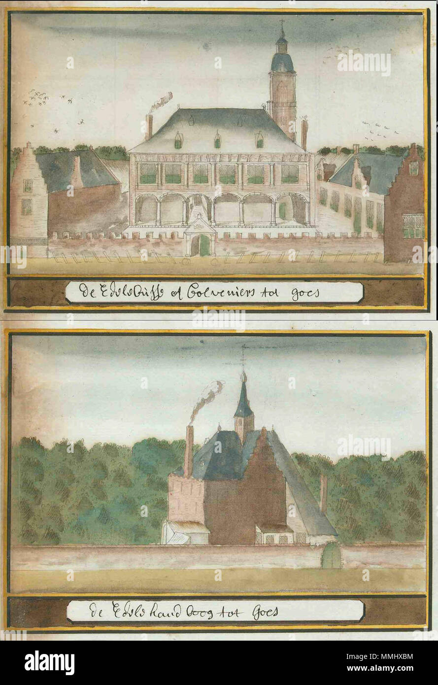 . Nederlands : Beschryvinge Van Zeeland Schoemaker Atlas : 225, va. Entre 1710 et 1735. Schoemaker Atlas-ZÉLANDE-1079-Zélande, va Banque D'Images