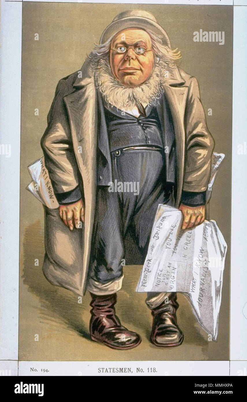 . Les hommes d'État No118 : Caricature de Horace Greeley. Sous-titre suivant : "Rien à battre Grant.' . 20 juillet 1872. Thomas Nast (1840-1902) Noms alternatifs Thos. Nast Nast, dessinateur et caricaturiste germano-américain Description Date de naissance/décès 27 Septembre 1840 7 décembre 1902 Lieu de naissance/décès Landau, Allemagne Guayaquil, Equateur lieu d'Angleterre, Italie, USA contrôle d'autorité : Q214957 : VIAF ?69106390 ISNI : ?0000 0000 8391 6268 ULAN : ?500026650 RCAC : ?n78083448 NLA : ?35373399 Horace Greeley WorldCat, Vanity Fair, 1872-07-20 Banque D'Images