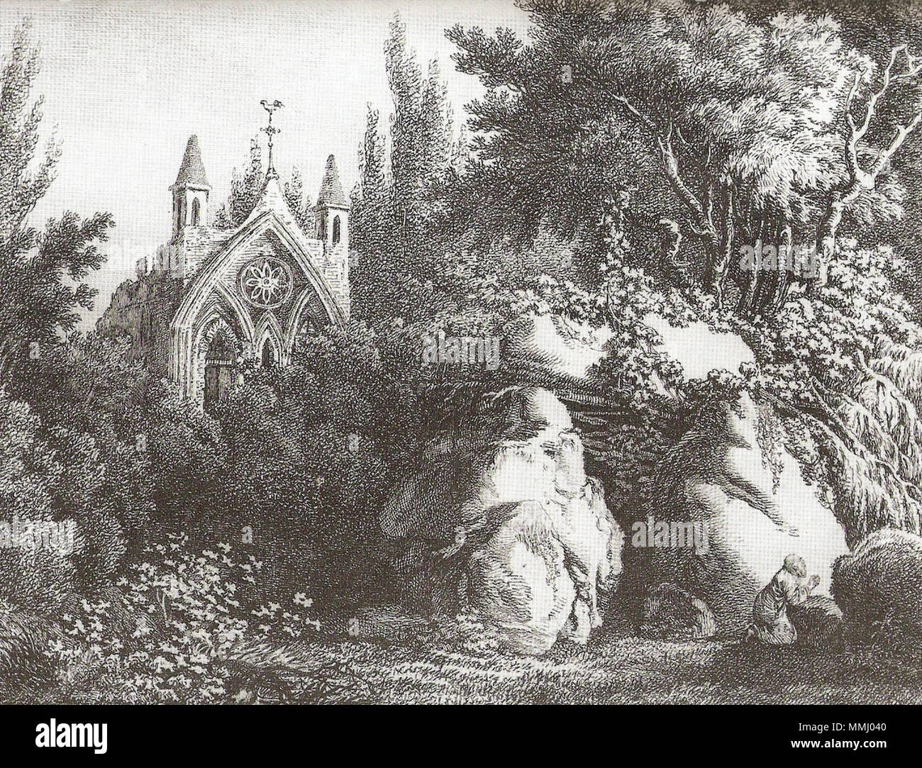 . Au début du xixe siècle. Jan Zachariasz Frey sur la base d'un dessin par Zygmunt Vogel DomekGotyckiArkadiaVogel Banque D'Images